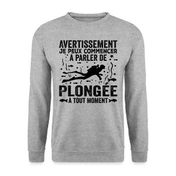 Talking About Diving at Any Time - Diving Humor - Unisex Sweatshirt - salt & pepper - Front - Alina (178cm) & Michal (187cm)