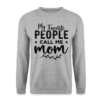 My Favorite People Call Me Mom Mother's Day - Sweat-shirt Unisexe - gris chiné - Devant - Alina (178cm) & Michal (187cm)