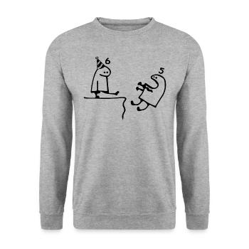 6 years: Farewell age 5 years, Happy 6th birthday - Unisex Sweatshirt - salt & pepper - Front - Alina (178cm) & Michal (187cm)