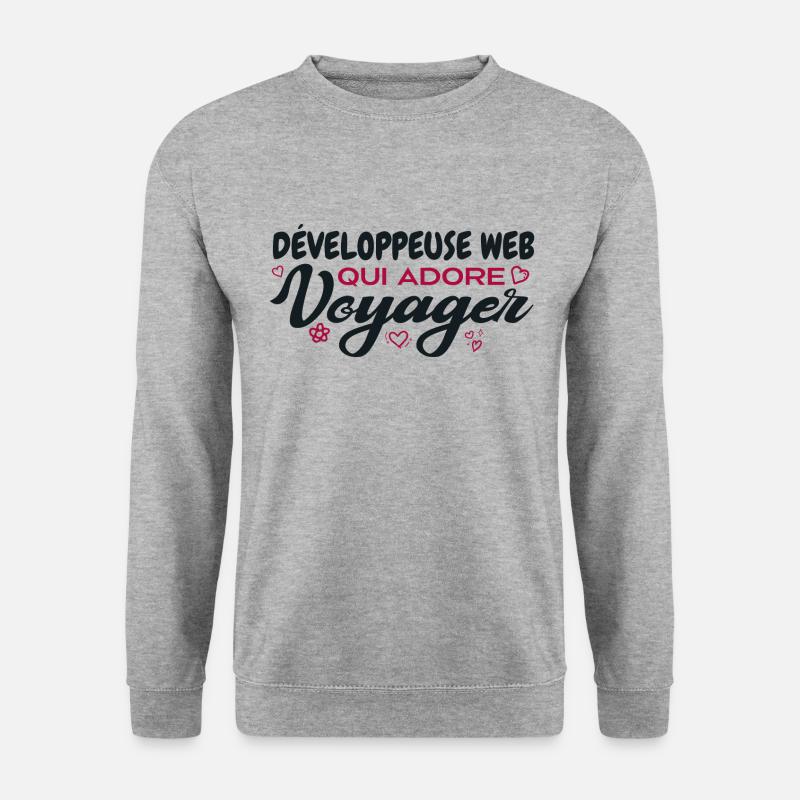 Web developer, globetrotter, travel enthusiast - Unisex Sweatshirt - salt & pepper