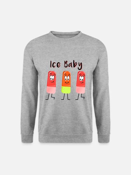 Lustiges Eis - Unisex Pullover - Weißgrau meliert