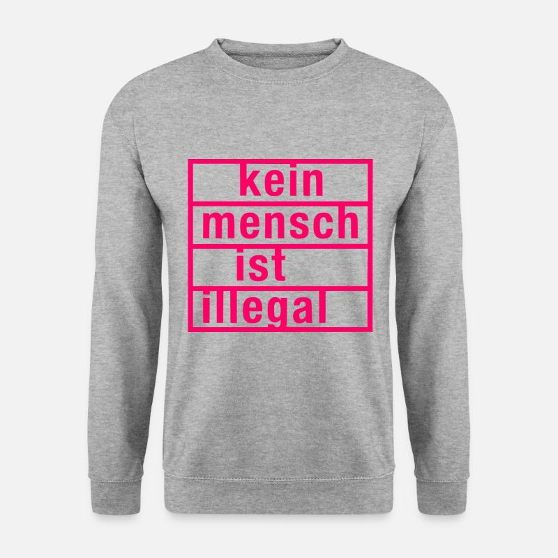 kein mensch ist illegal - Unisex Pullover - Weißgrau meliert