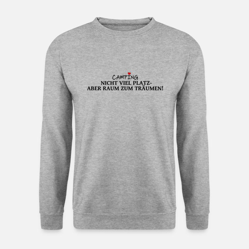 Campingspruch: Nicht viel Platz - Unisex Pullover - Weißgrau meliert