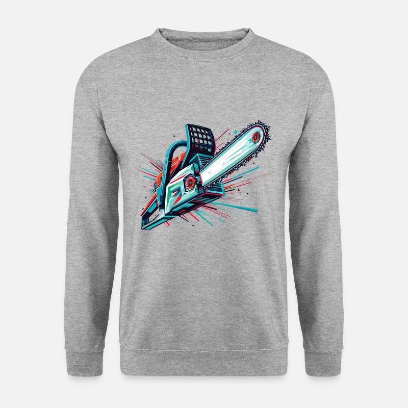 Vector Polygon Chainsaw - Unisex Sweatshirt - salt & pepper