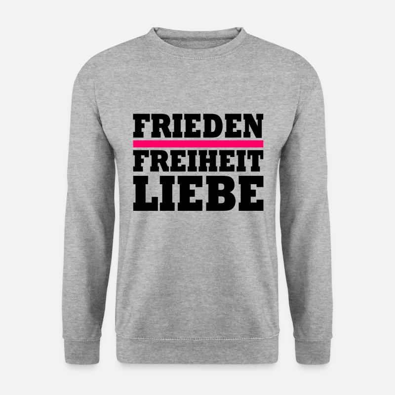 Frieden freiheit liebe - Unisex Pullover - Weißgrau meliert