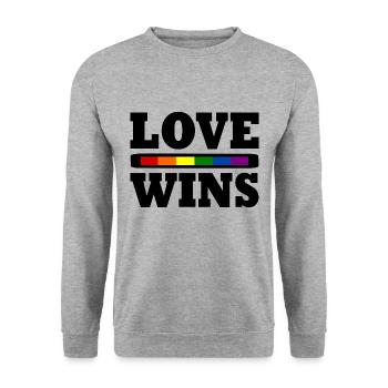 Love wins - Unisex Sweatshirt - salt & pepper - Front - Alina (178cm) & Michal (187cm)