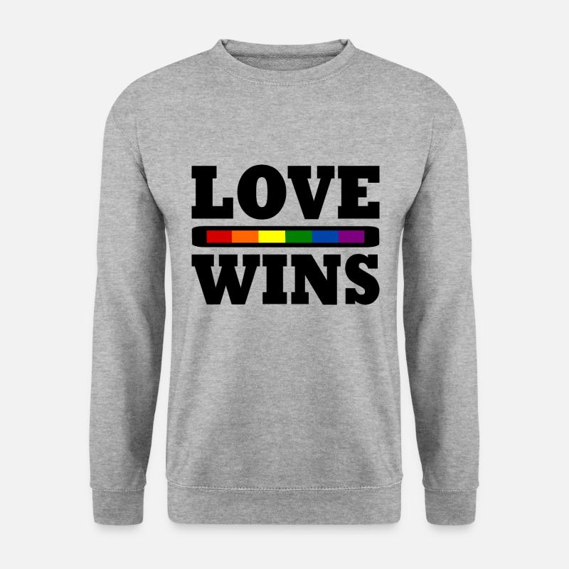 Love wins - Unisex Pullover - Weißgrau meliert