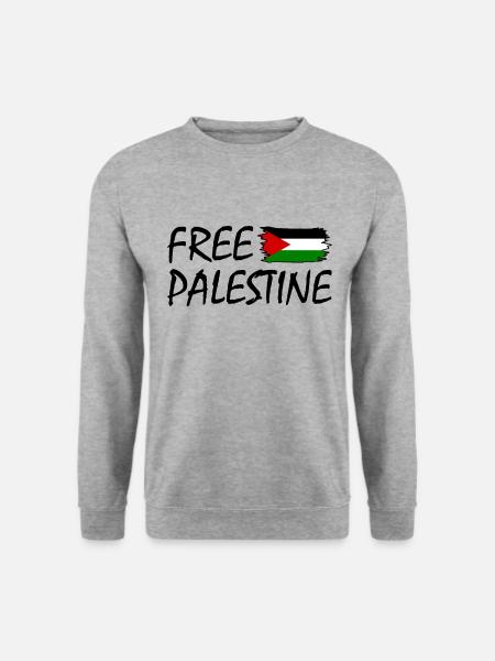 Free palestine - Unisex Pullover - Weißgrau meliert