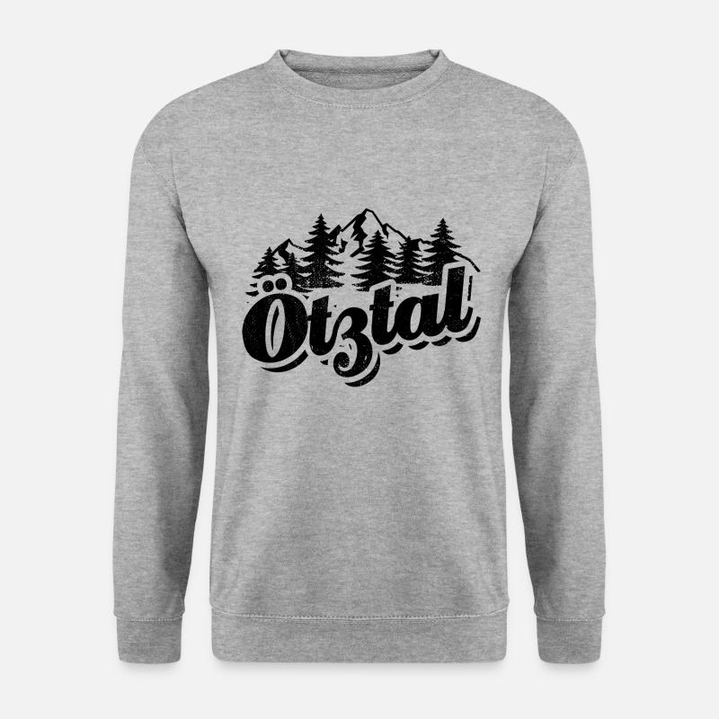 Ötztal - Wald und Berge Wandern Erholung - Unisex Pullover - Weißgrau meliert