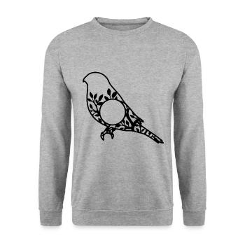 Bird 2 Vogel Vögel - Unisex Pullover - Weißgrau meliert - Vorne - Alina (178cm) & Michal (187cm)