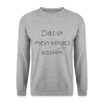 Das ist mein lustiges Kostüm, sogar mit Konfetti - Unisex Pullover - Weißgrau meliert - Vorne - Alina (178cm) & Michal (187cm)