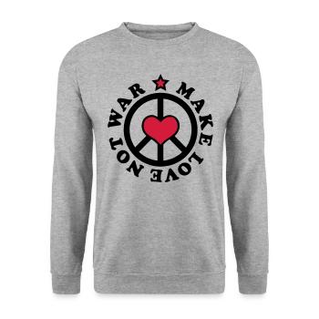 Make Love not War - Make love, not war - - Unisex Sweatshirt - salt & pepper - Front - Alina (178cm) & Michal (187cm)