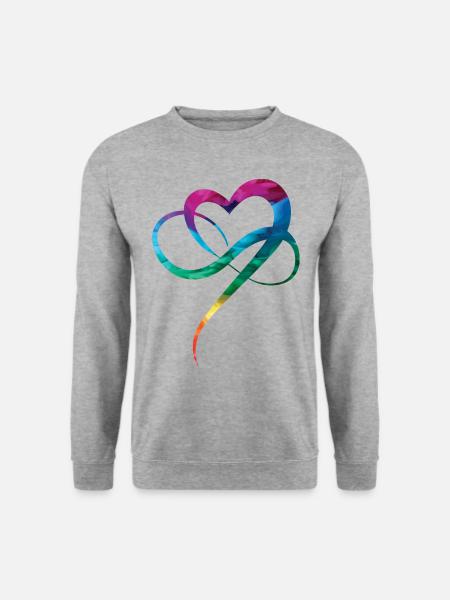 LGBTQ Pride Heart Christopher Street Day Herz - Unisex Pullover - Weißgrau meliert