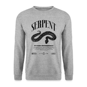python de sang moderne reptile keeper streetwear - Sweat-shirt Unisexe - gris chiné - Devant - Alina (178cm) & Michal (187cm)