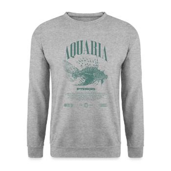 Poisson-lion marin gardien de poisson moderne streetwear - Sweat-shirt Unisexe - gris chiné - Devant - Alina (178cm) & Michal (187cm)