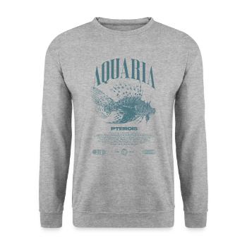 Poisson-lion marin gardien de poisson moderne streetwear - Sweat-shirt Unisexe - gris chiné - Devant - Alina (178cm) & Michal (187cm)