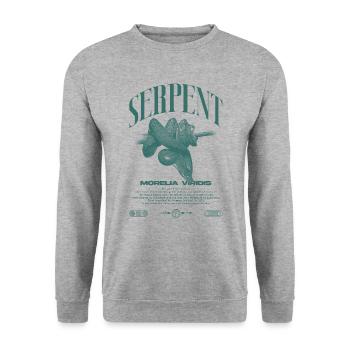 Green Tree Python Modern Reptile Keeper Streetwear - Sweat-shirt Unisexe - gris chiné - Devant - Alina (178cm) & Michal (187cm)
