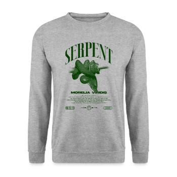 Green Tree Python Modern Reptile Keeper Streetwear - Sweat-shirt Unisexe - gris chiné - Devant - Alina (178cm) & Michal (187cm)