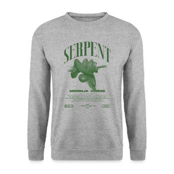 Green Tree Python Modern Reptile Keeper Streetwear - Sweat-shirt Unisexe - gris chiné - Devant - Alina (178cm) & Michal (187cm)