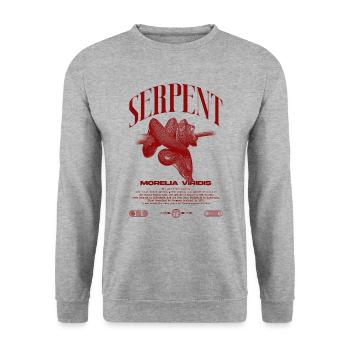 Green Tree Python Modern Reptile Keeper Streetwear - Sweat-shirt Unisexe - gris chiné - Devant - Alina (178cm) & Michal (187cm)