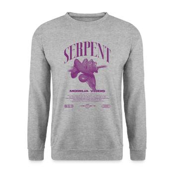 Green Tree Python Modern Reptile Keeper Streetwear - Sweat-shirt Unisexe - gris chiné - Devant - Alina (178cm) & Michal (187cm)