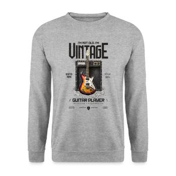 I'm Not Old I'm Vintage Retro 1951 Guitar - Unisex Sweatshirt - salt & pepper - Front - Alina (178cm) & Michal (187cm)