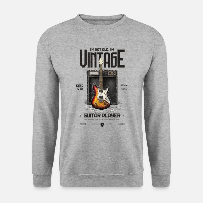 Ich bin nicht alt, ich bin Vintage Retro 1979 Gitarre - Unisex Pullover - Weißgrau meliert