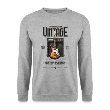 I'm Not Old I'm Vintage Retro 1987 Guitar - Unisex Sweatshirt - salt & pepper - Front - Alina (178cm) & Michal (187cm)