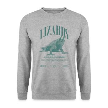 Jackson's Chameleon Streetwear Lizard Keeper - Unisex Sweatshirt - salt & pepper - Front - Alina (178cm) & Michal (187cm)