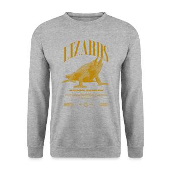 Jackson's Chameleon Streetwear Lizard Keeper - Unisex Sweatshirt - salt & pepper - Front - Alina (178cm) & Michal (187cm)