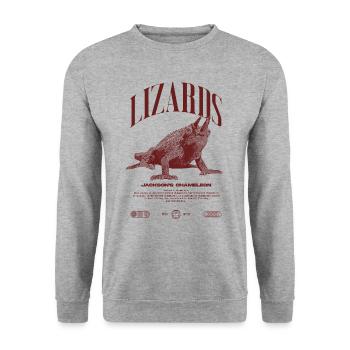 Jackson's Chameleon Streetwear Lizard Keeper - Unisex Sweatshirt - salt & pepper - Front - Alina (178cm) & Michal (187cm)