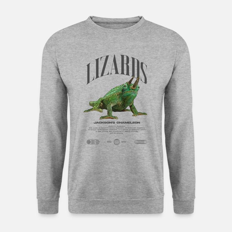 Jackson's Chameleon Streetwear Lizard Keeper - Unisex Sweatshirt - salt & pepper