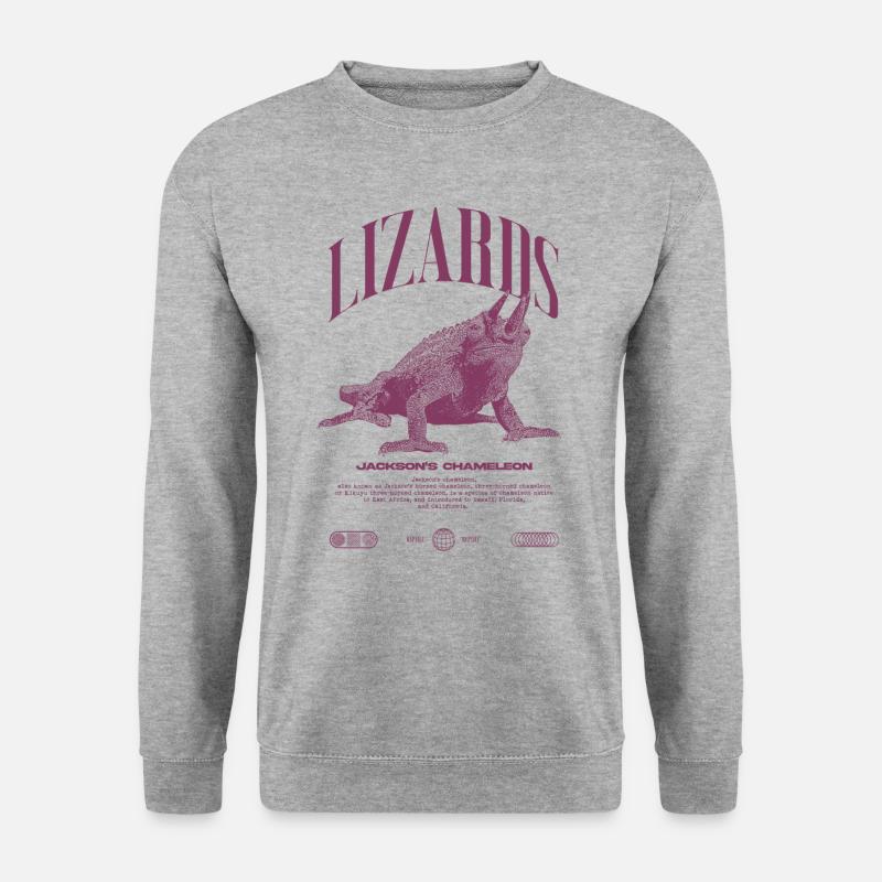 Jackson's Chameleon Streetwear Lizard Keeper - Unisex Sweatshirt - salt & pepper