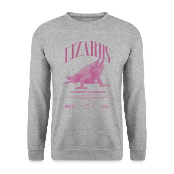 Jackson's Chameleon Streetwear Lizard Keeper - Unisex Sweatshirt - salt & pepper - Front - Alina (178cm) & Michal (187cm)