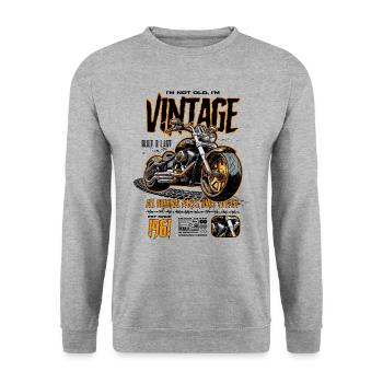 Moto Motards Motard Anniversaire Né En 1961 - Sweat-shirt Unisexe - gris chiné - Devant - Alina (178cm) & Michal (187cm)