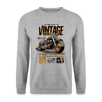 Motorcycle Bikers Motorbike Birthday Born In 1974 - Unisex Sweatshirt - salt & pepper - Front - Alina (178cm) & Michal (187cm)
