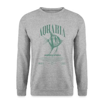 Altum Kaiserfisch Cichlid Fish Keeper Streetwear - Unisex Pullover - Weißgrau meliert - Vorne - Alina (178cm) & Michal (187cm)