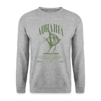 Altum Kaiserfisch Cichlid Fish Keeper Streetwear - Unisex Pullover - Weißgrau meliert - Vorne - Alina (178cm) & Michal (187cm)