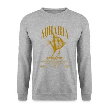 Altum Kaiserfisch Cichlid Fish Keeper Streetwear - Unisex Pullover - Weißgrau meliert - Vorne - Alina (178cm) & Michal (187cm)