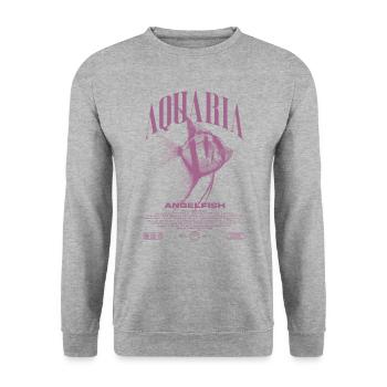 Altum Kaiserfisch Cichlid Fish Keeper Streetwear - Unisex Pullover - Weißgrau meliert - Vorne - Alina (178cm) & Michal (187cm)