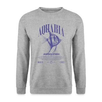Altum Kaiserfisch Cichlid Fish Keeper Streetwear - Unisex Pullover - Weißgrau meliert - Vorne - Alina (178cm) & Michal (187cm)