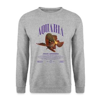 Asian Arowana Monster Fish Keeper Streetwear - Unisex Sweatshirt - salt & pepper - Front - Alina (178cm) & Michal (187cm)