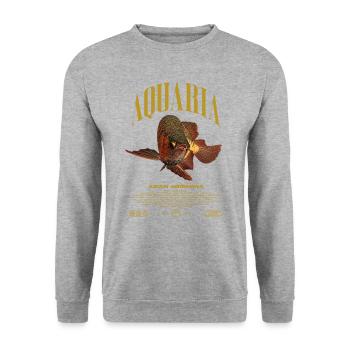 Asiatische Arowana Monster Fish Keeper Streetwear - Unisex Pullover - Weißgrau meliert - Vorne - Alina (178cm) & Michal (187cm)