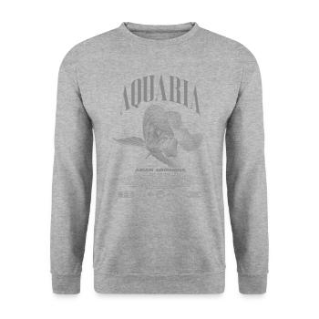 Asiatische Arowana Monster Fish Keeper Streetwear - Unisex Pullover - Weißgrau meliert - Vorne - Alina (178cm) & Michal (187cm)
