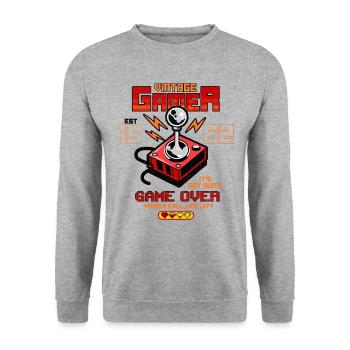 Vintage Gamer Since 1962 Drôle Anniversaire Jeux - Sweat-shirt Unisexe - gris chiné - Devant - Alina (178cm) & Michal (187cm)