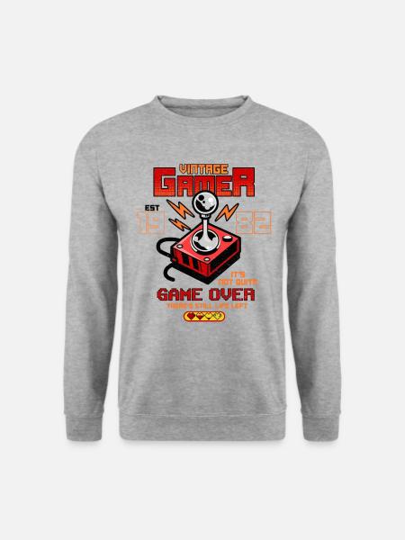 Vintage Gamer seit 1982 Lustige Geburtstagsspiele - Unisex Pullover - Weißgrau meliert