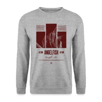 Altum Kaiserfisch Buntbarsch Aquarium Fischhalter - Unisex Pullover - Weißgrau meliert - Vorne - Alina (178cm) & Michal (187cm)