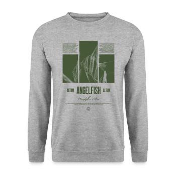 Altum Kaiserfisch Buntbarsch Aquarium Fischhalter - Unisex Pullover - Weißgrau meliert - Vorne - Alina (178cm) & Michal (187cm)