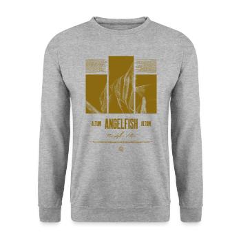 Altum Kaiserfisch Buntbarsch Aquarium Fischhalter - Unisex Pullover - Weißgrau meliert - Vorne - Alina (178cm) & Michal (187cm)