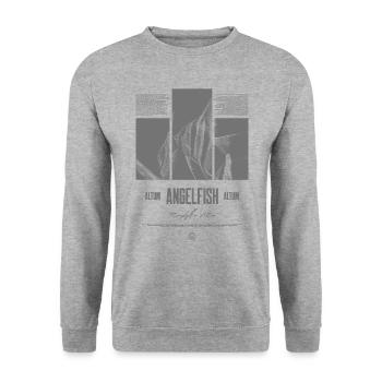 Altum Kaiserfisch Buntbarsch Aquarium Fischhalter - Unisex Pullover - Weißgrau meliert - Vorne - Alina (178cm) & Michal (187cm)